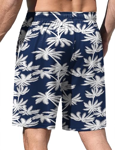 Image of Ekouaer Men's Pajama Shorts Soft Sleepwear Bottoms Elastic Waistband Loungewear Breathable Men Shorts with Pockets