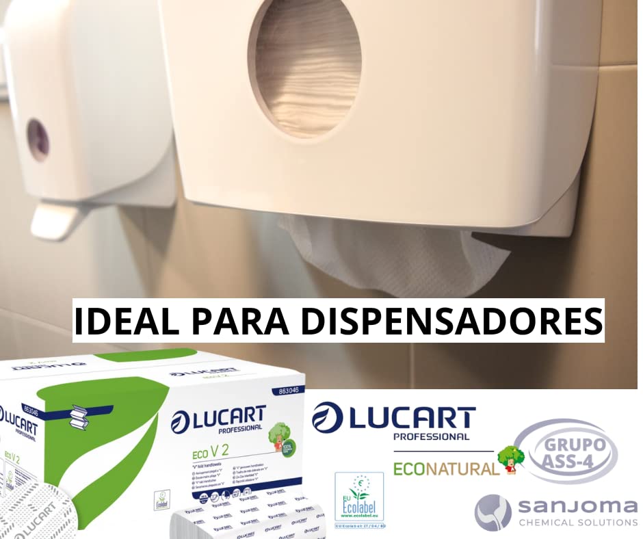 Serviettes en papier Lucart | Sèche-mains doux et absorbants | Distributeur compatible | Certifié écologique