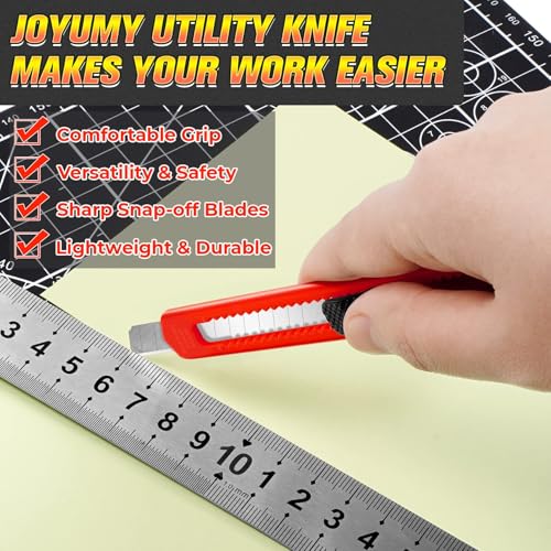 Image of 56 Pack Utility Knife Retractable Box Cutters, 9mm Wide Snap Off Blade Cutter, Compact Utility Knives Box Knife, Extended Use for Office, Craft, Razor Knife, Paper Knife