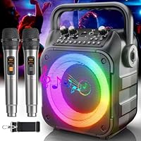 [Neueste] Karaoke Maschine mit 2 Karaoke Mikrofonen: Singingmate Karaoke Anlage 2 Mikrofonen für Erwachsene Kinder - Tragbare Bluetooth Party Karaoke Box - Mikrofon mit PA Lautsprecher - Geschenk