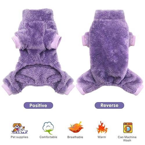 Pull en peluche pour chien Idepet violet M vêtement nuit chiot - 5