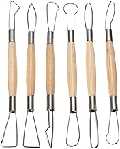 6pcs Double Ended Wooden Ribbon Cutter Clay Sculpting Tools for Pottery, Ceramics Sculpture, Carving, Scraper Craft Modelling Tools