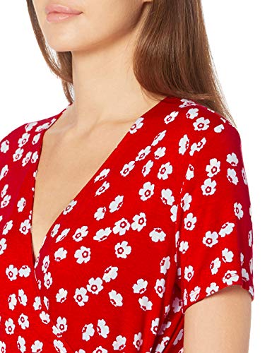Image of Amazon Essentials Women's Short Sleeve Faux-Wrap V Neck Dress