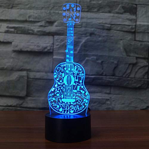 Preisvergleich Produktbild LED-Nachtlicht,Nachtlicht mit 7-farbigem Nachtlicht,Musikinstrument Gitarre Patternbaby,Kinder,Geburtstagsgeschen...