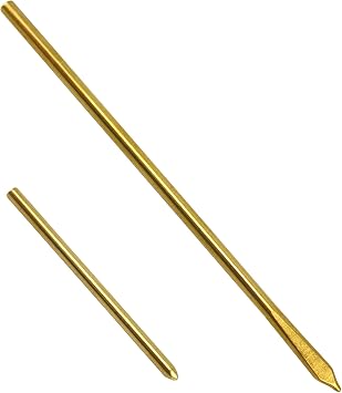 MateIJS 2pcs Brass Shoe Lace Needles, Long Jumbo Leather Sewing Needles with Prong Steel Tips for Leathercraft & Manual Lacing Threading 2 Pieces