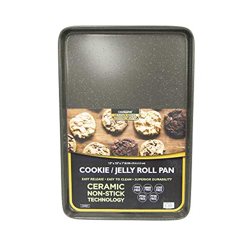 Casaware 3Pc Ultimate Commercial Weight Cookie Sheet Set, Two 15 X 10-Inch Pans, One 13 X 9-Inch-Inch Pan (Silver Granite) #TOP2