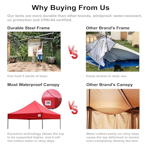 ABCCANOPY 3x4.5M Fully Waterproof Pop Up Gazebo With Upgraded Roller Bag, 4 Weight Bags, Stakes and Ropes (Black) 7 ABCCANOPY 3x4.5M Fully Waterproof Pop Up Gazebo With Upgraded Roller Bag, 4 Weight Bags, Stakes and Ropes (Black) - Image 7