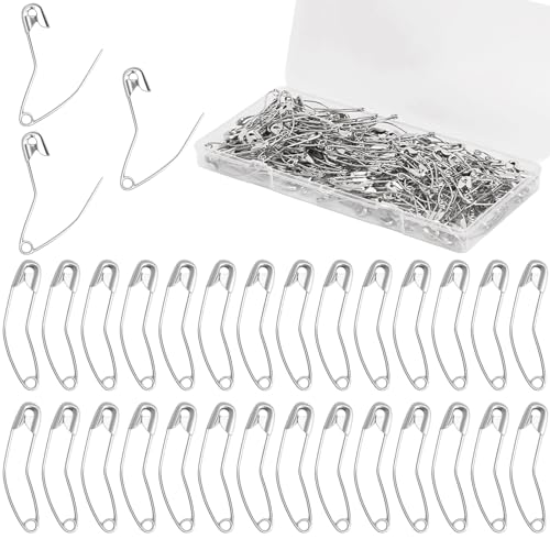200 Pcs Curved Safety Pins for Quilting 1.5 Inch Basting Pins for Knitting Sewing Crafting