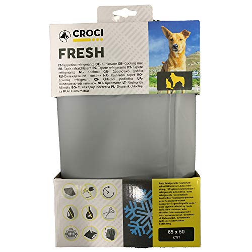 Croci C6020946 Kühlmatte für Hunde FRES Grigio, 65X50 cm. Erfrischt das Tier ohne zusätzliche Hilfsmittel wie Strom oder Wasser Innenschicht aus Schaumgummi, 1.8 kg