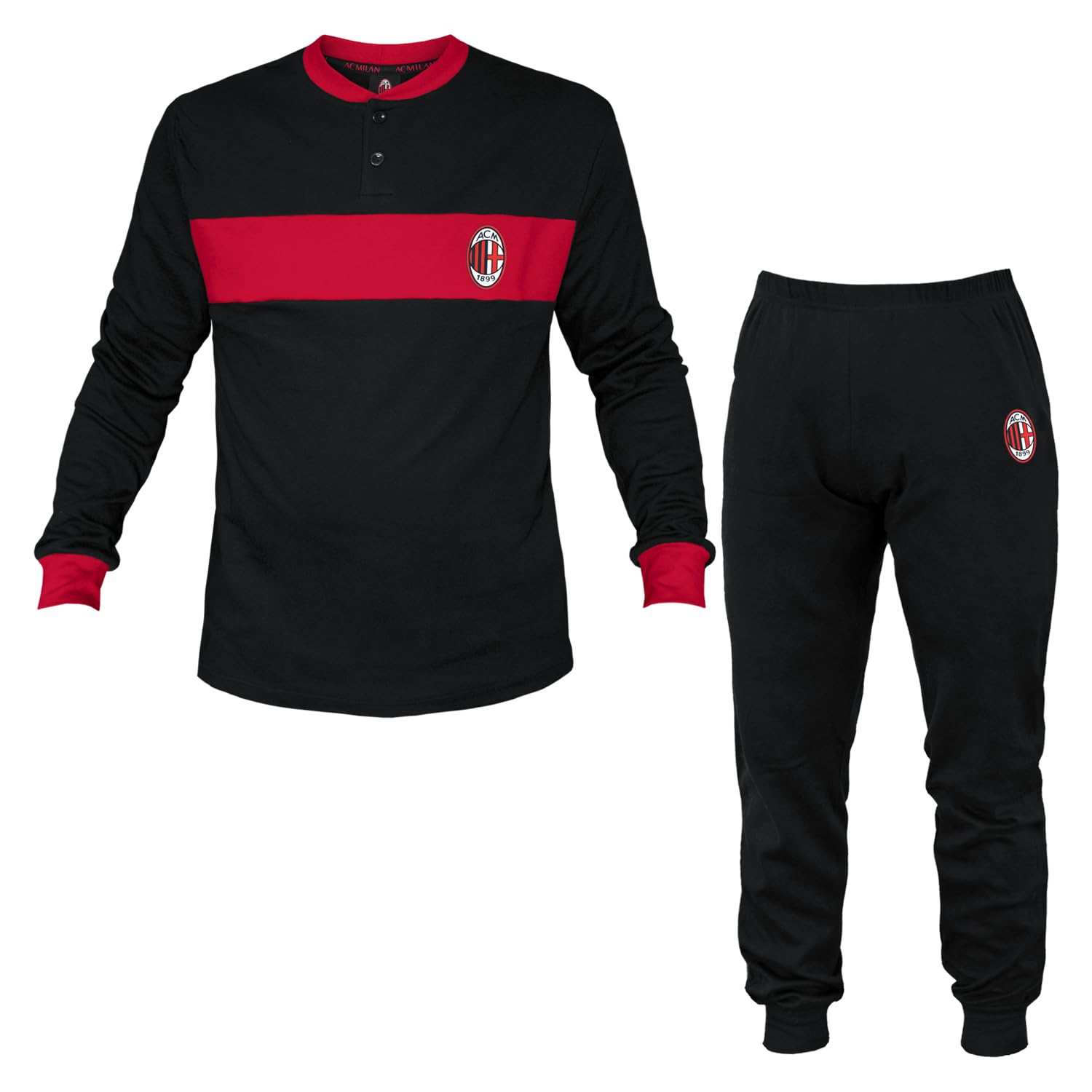 Pigiama A*C*M*I*L*A*N |Tuta Homewear Casa Boy Junior Man Pigiami Calcio Milano Prodotto Ufficiale PS 46599-BS-PRS