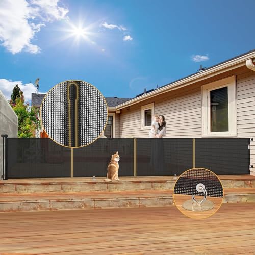 Barrière de Sécurité Rétractable 5M x 89CM pour Enfants et Chiens - Large Enroulable pour Escaliers, Couloirs, Intérieurs et Extérieurs