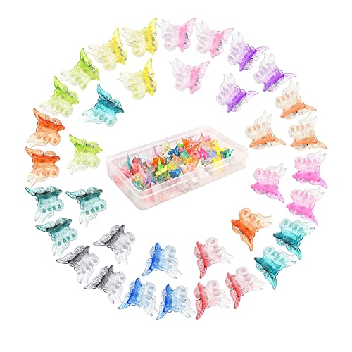 Crystal Butterfly Hair Clips 30 Pcs Mini Hair Clips for Women Girls Cute Hair Accessories with Box (20 x 18 x 16 mm)