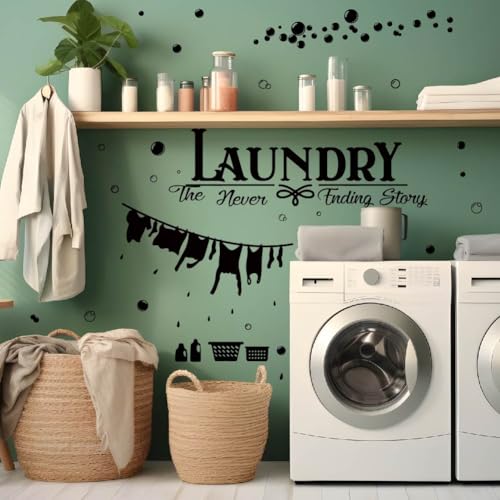 SUPERDANT Laundry Room Stickers The Never Ending Story Wall Decals Wall Art Murals Laundry Room Wall Decals Laundry Room Wall Decor for Laundry Room Home Living Room Bathroom - Image 4