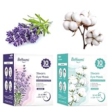 BeHoomi Steam Eye Mask, 20 Packs Heated Eye Mask, Self Heating Disposable SPA Warm Compress for Eyes Lavender & Unscented