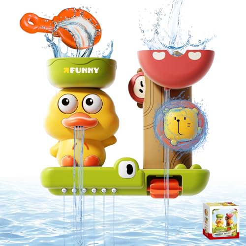 Pmueuff Brinquedos banheira bebé, brinquedos de banho para crianças de 1, 2, 3, 4 anos, brinquedo de banho para bebé, brinquedo de banho para bebés que pulverizam água