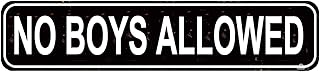 Girl's Room No Boys Allowed Sign - Playful Kids Wall Decor - 16x4 Inch V...