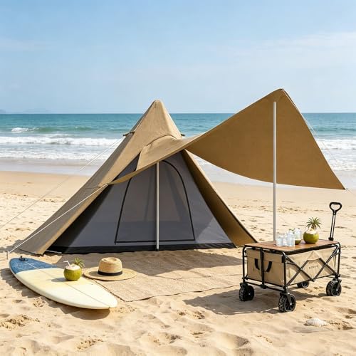 Carpa de camping con dosel para 2-3 personas miniatura 7