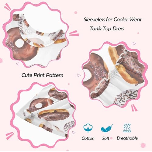 Chocolate Donuts Girls' Dresses Toddler Summer Dress Sleeveless Dresses for Girls Cotton Sundress 2-8Y3