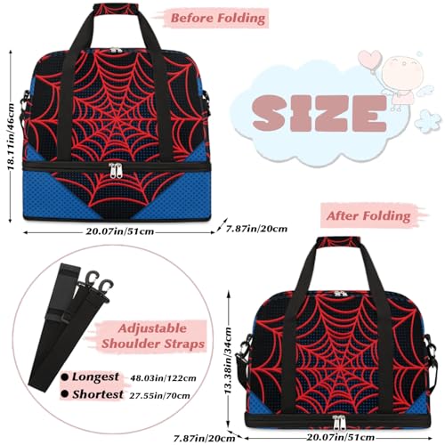 Gym Bag for Men Women, Black Axolotl Carry on Travel Duffel Bag with Trolley Sleeve, Waterproof Weekender Overnight Bags with Shoes and Wet Clothes Compartment for Sleepover Workout Sports2