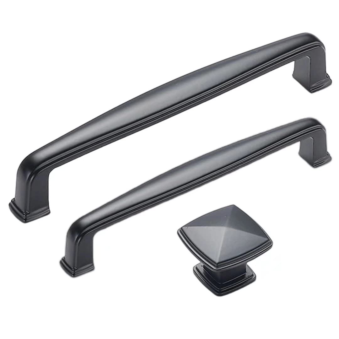 Paquete De 10 Tiradores Negros Para Cajones De Cocina Y Baño, Color Negro Mate, Manijas De Cocina Para Armarios, Manijas De Cajón