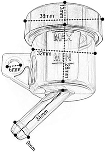 Miniatura 3 de Universal Motocicleta Freno Delantero Trasero Líquido Depósito Aceite Copa Transparente Negro para para Vespa para Kawasaki para Yamaha para Ducati