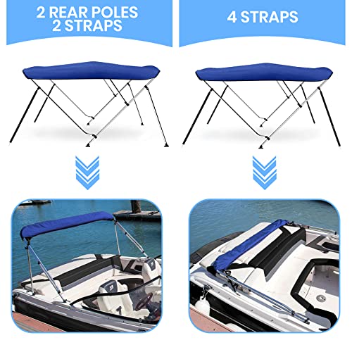 Image of Leader Accessories 10 Colors 3-4 Bow Bimini Top for Boats Boat Canopy Cover