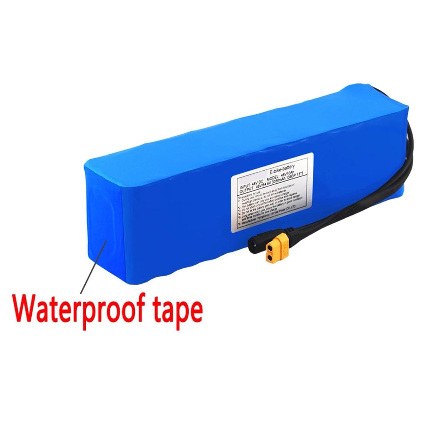 E-Bike Pedelec Akku 48V 10Ah Ebike Batterien Pack Rechargeable Battery Eingebauter BMS Wasserdichter PVC-Akku Mit Ladegerät XT60 Plug,48V 10Ah