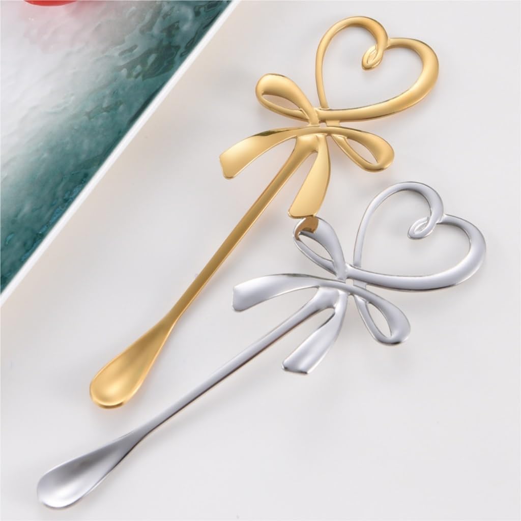 Spoons, Spoons 2 Pack Creative Stainless Steel Tableware Coffee Spoon Stirring Spoon Dessert Spoon Tea Spoon Ice Cream Spoon