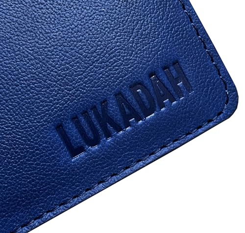 Men's Leather Bifold Wallet, Hand-Crafted Genuine Full Grain Real Animal Hide - Designed for Credit/Debit & Modern Traveler Card Access - Slim Wallet - Blue3