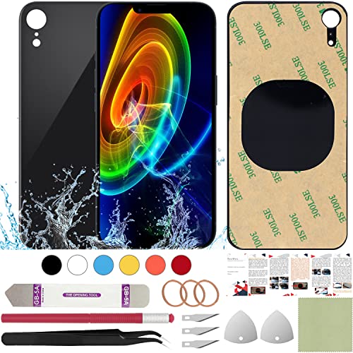 ReuWeu Back Cover Replacement Compatible with iPhone XR 6.1" + Professional Tools (Black)