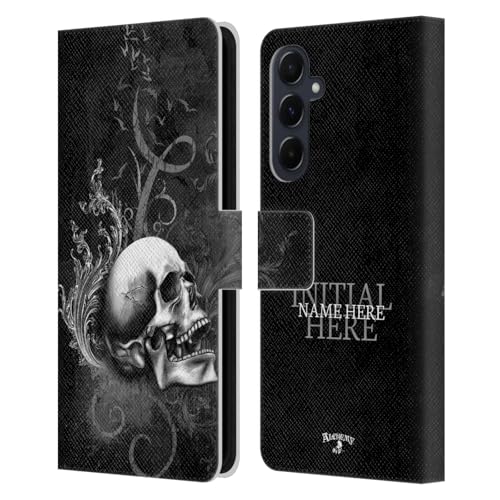 Coque en cuir portefeuille Samsung Galaxy A55 5G personnalisable avec nom et initiale