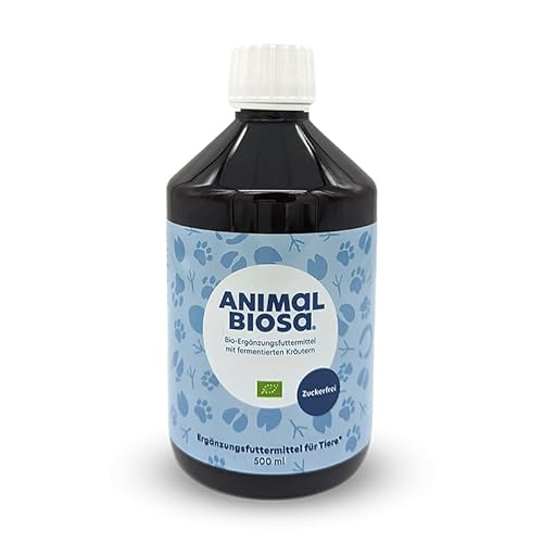 Animal Biosa Bio Ergänzungsfuttermittel für Tiere mit fermentierten Kräutern, pflegt Verdauungstrakt, Nahrungsergänzungsmittel zuckerfrei (500 ml)