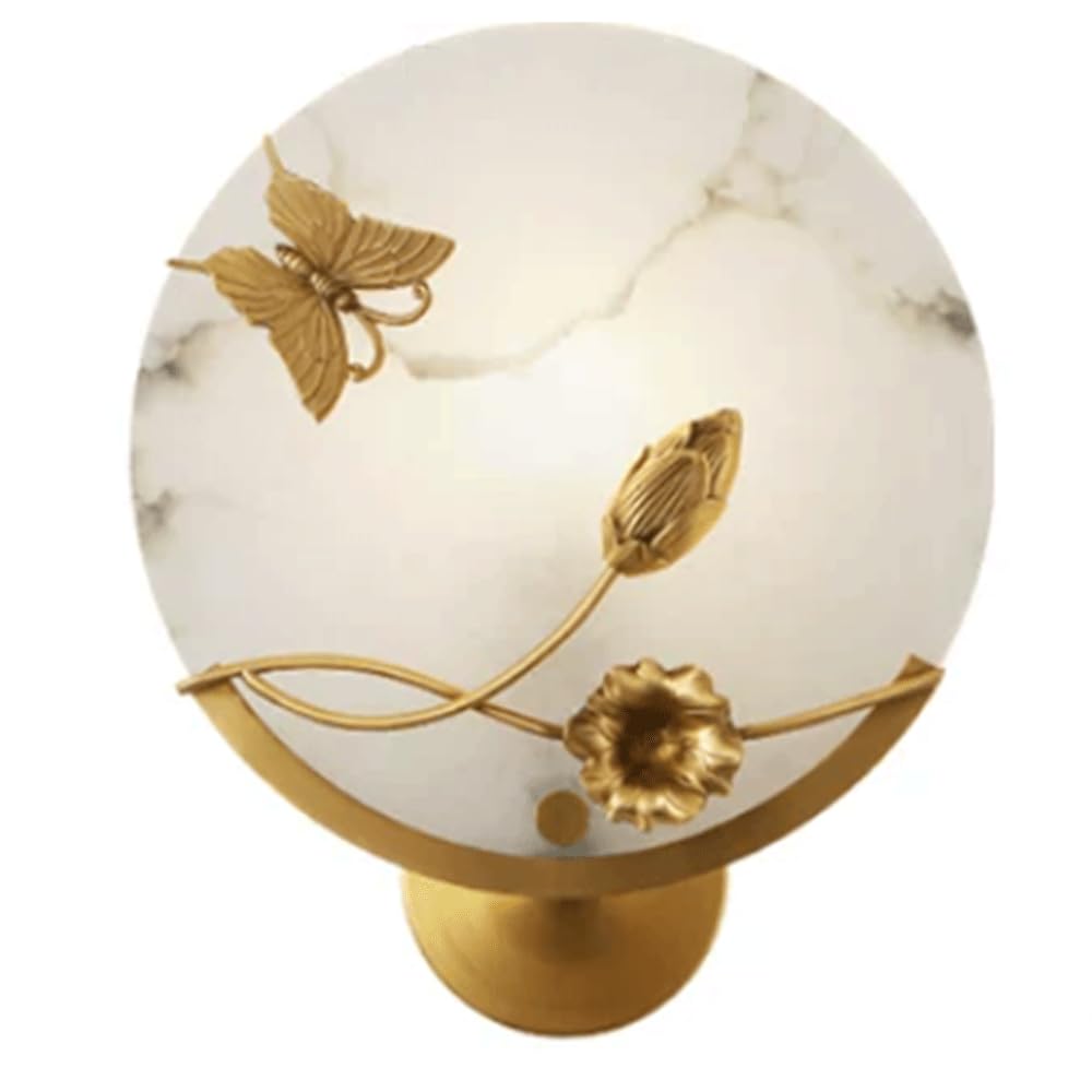 SHUANGZ ﻿Marble Lampshade Retro Style Wall Sconces Light Bedroom Alabaster Sconce Wall Light Fixture,Hardwired Wall Light Fixtures Wall Mount Wall Lights for Dining Room Staircase Bedroom