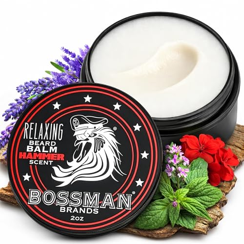 Bossman Relaxing Beard Balm for Men (Hammer Scent) - Made in Texas