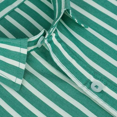 Image of GHPC 100% Cotton Striped Half Sleeves Regular Fit Formal Shirt for Men