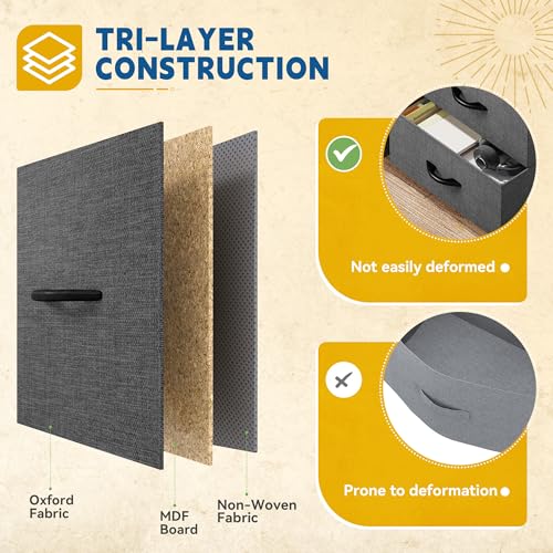 image for DWVO Dresser with 5 Drawers - Fabric Storage Tower, Black Dresser & Ch