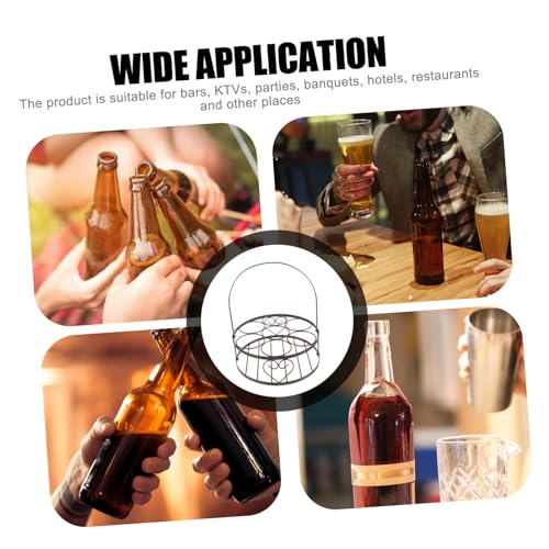 Soporte metálico para 6 botellas de cerveza portatil miniatura 2