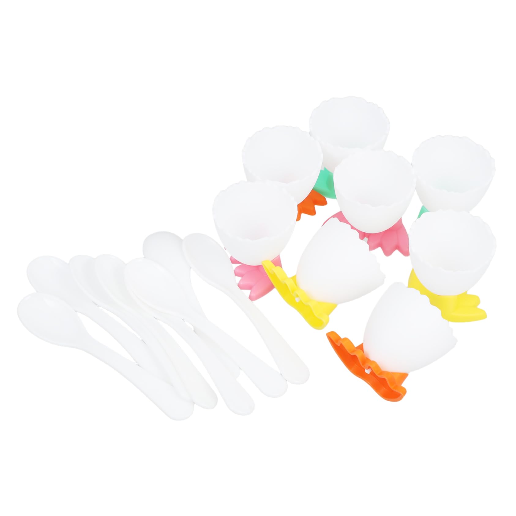 HAKIDZEL Egg Holder Decoration Set 8 Piece Mini Egg Cups Soft Egg Cups Kitchen Egg Cup Egg Shaped Cup Holders Boil Egg Holder Easter Decorations Countertop Container