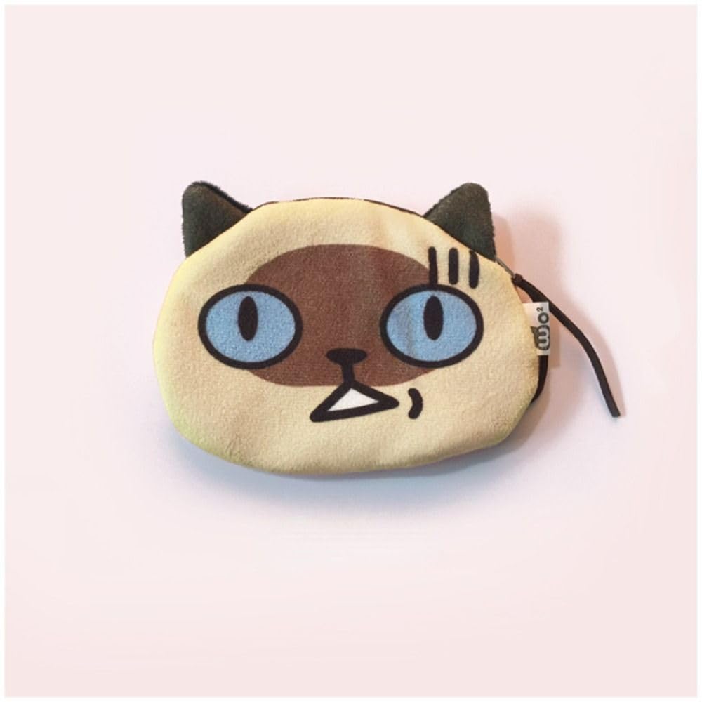 Coin Purse Cartoon Design Creative Cute Pattern Change Storage Bag Cute Cat Expression Cat Earphone Bags Boy(F)
