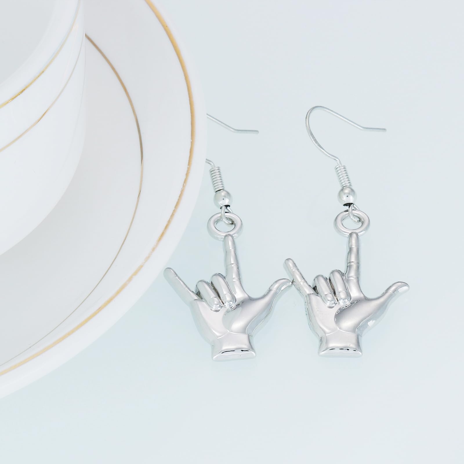 Sign Language Earrings Gifts for Women Earrings Friends Teachers Students Deaf Interpreter I Love You Asl Earrings