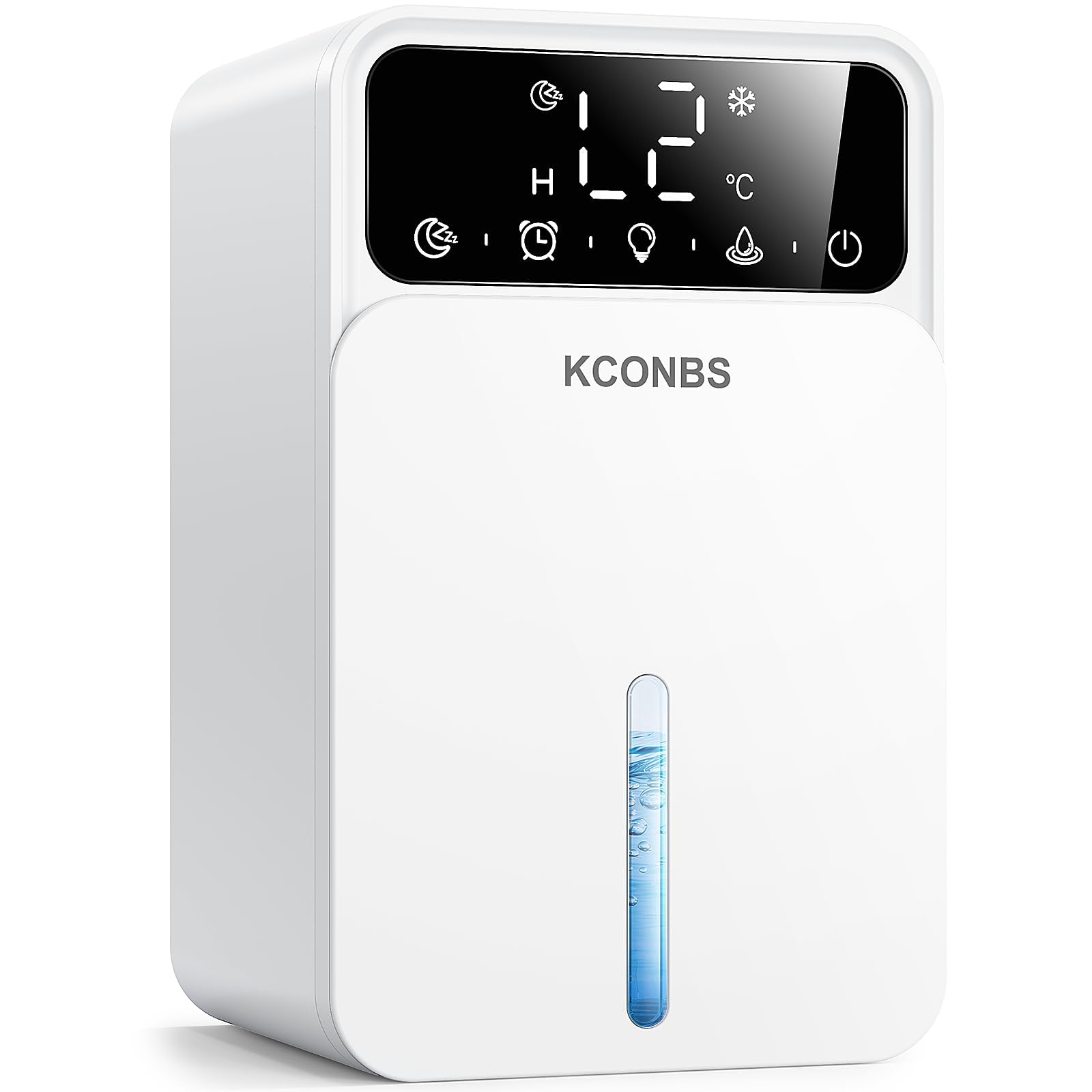 Control panel of KCONBS D3 Dehumidifier with various icons