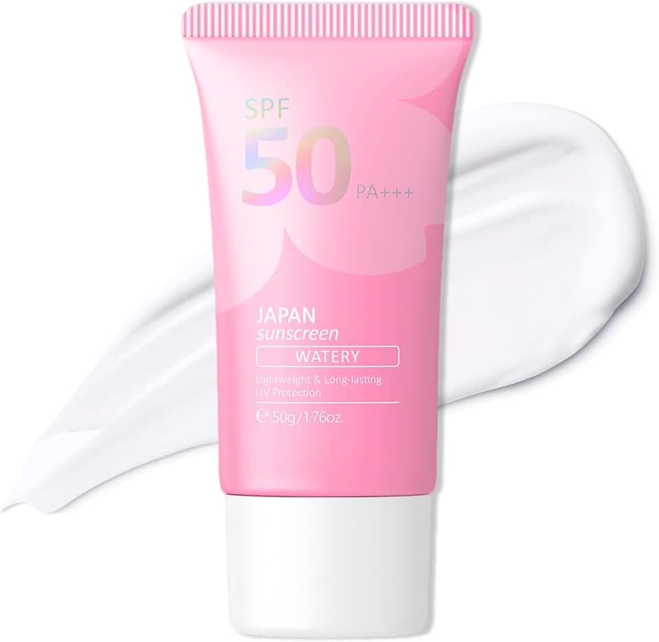 Sunscreen SPF 50 PA+++, Cherry Blossoms Essence Isolation Cream Suncare Moisturizing Sunscreen for Face & Body, Lightweight, Fast-