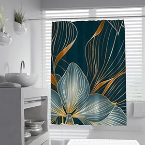 OLLIAR Home Niebieska Zasłona Prysznicowa Boho 90x180