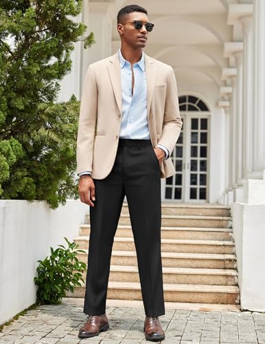 image for COOFANDY Mens Classic Casual Dress Pants Expandable Waist Suit Pant Sl