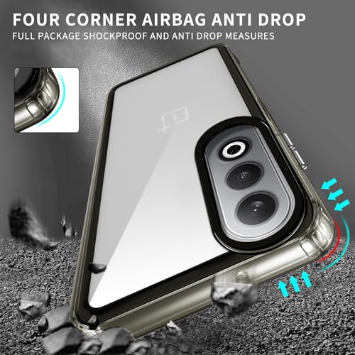 Image of Kapa Warrior Acrylic Clear Back Cover for OnePlus Nord CE 4 / Nord CE4 | Slim Shockproof [Military Grade Protection] Hybrid Bumper Case (Grey Sides)