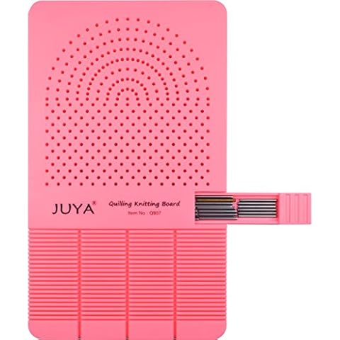 Juya Quilling Knitting Board with 2 Functions Have Sticks Storage (Pink) Cover
