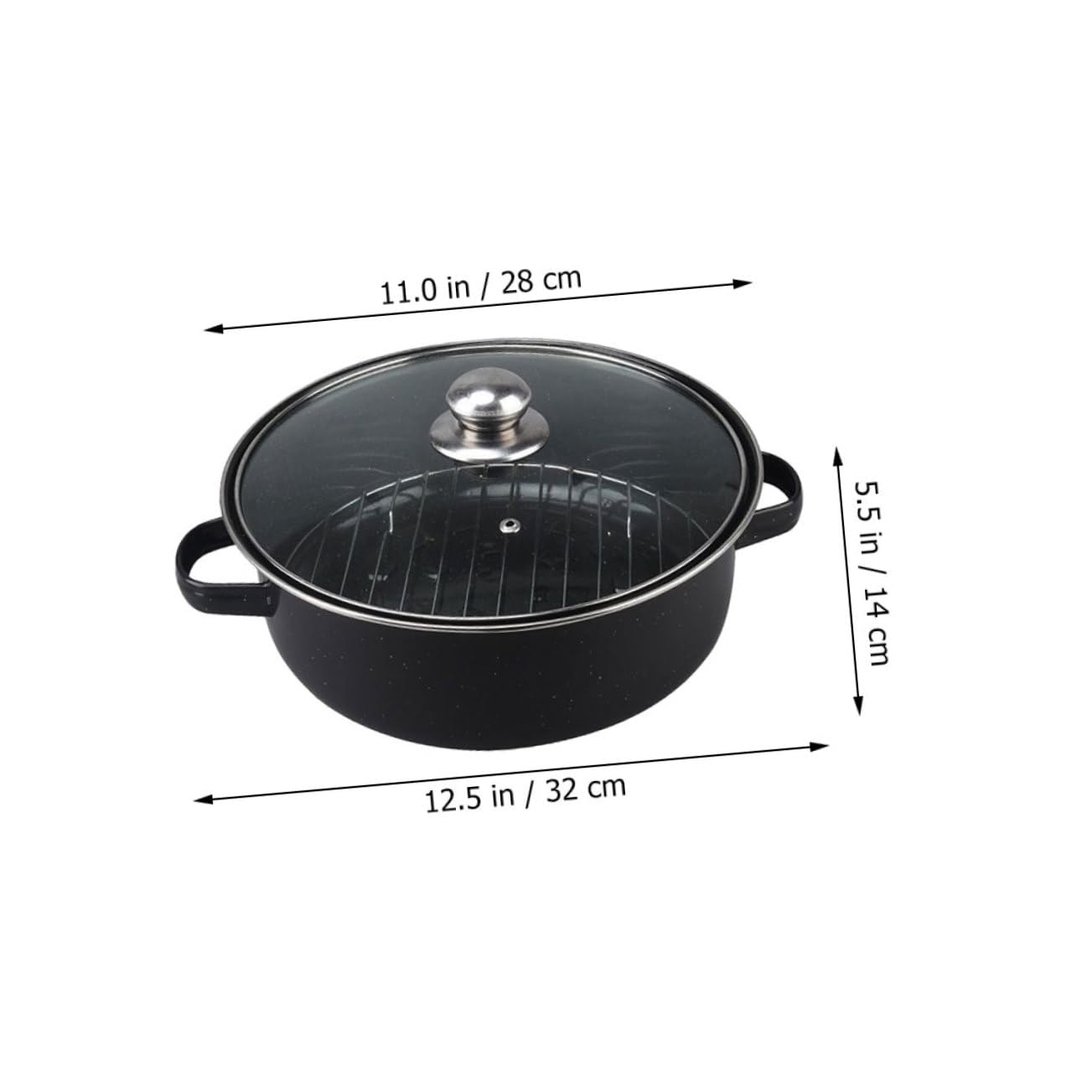 ifundom Multi Function Roasting Pan with Lid Roaster for Potatoes Sweet Potatoes and Chicken Wings Durable Enamel Baked Pot for Home Restaurant Camping Cooking