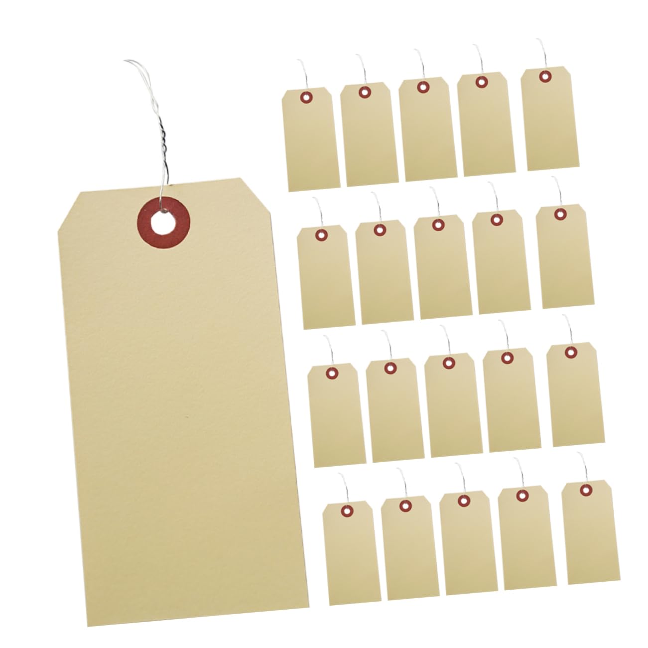 Alipis 100Pcs Manila Wire Tags with Eyelets Blank Shipping Tags for Packaging Sturdy and Practical Labels for Organizing Inventory Luggage and More
