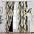 weesire Yellow and Grey Blackout Curtains Modern Striped Decorative 100% Light Blocking Darkening Grommet Yellow Curtain for Living Room Villa, Bedroom Gray and White 2 Panels Set, 52x96 Inches