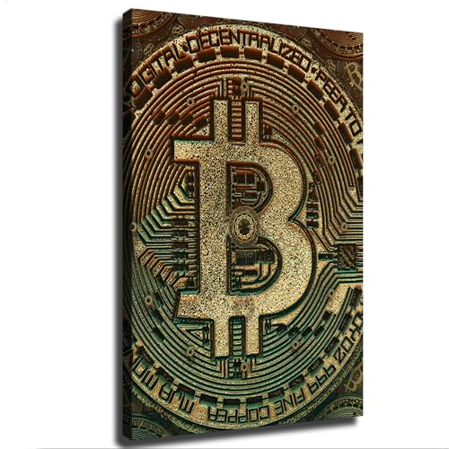 Bitcoin Crypto Poster Canvas Wall Art Painting Print Painting Suitable for Bedroom Dormitory Living Room and Other Home Decor (08×12inch_Unframed)